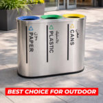 Professional 3-Compartment Waste Separation Bin