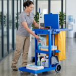 Professional 3-Shelf Janitor Cleaning Trolley