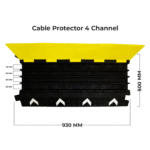 4 Channel Cable Protector Ramp | High-Visibility Safety