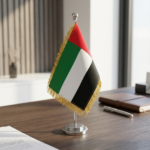 Table Flag with Custom Branding With Side Frill